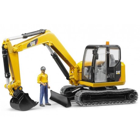 Bruder Εσκαφέας Cat Mini Με Ερπύστριες και Εργάτη (BR002466)